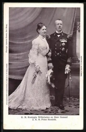 AK Königin Wilhelmina von den Niederlanden mit ihrem Gemahl Prinz Hendrik