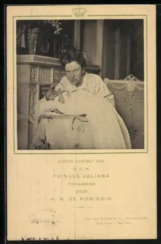AK Erstes Portrait von Prinzessin Juliana von den Niederlanden