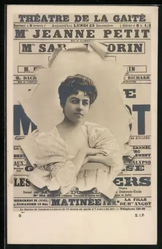 AK Portrait schönes Fräulein, Zeitung, Fotomontage