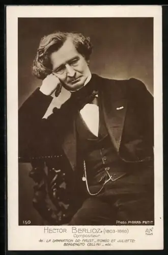 AK Komponist Hector Berlioz im Frack und Weste mit Uhrenkette