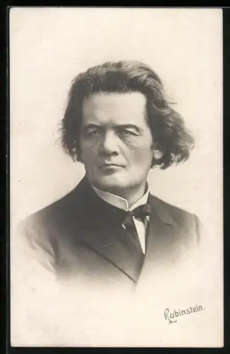 AK Anton Rubinstein als betagter Herr mit Fliege im Jackett