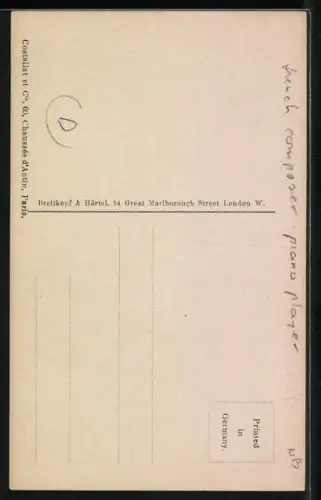 AK Portrait des Musikers Pugno mit Vollbart und Brille