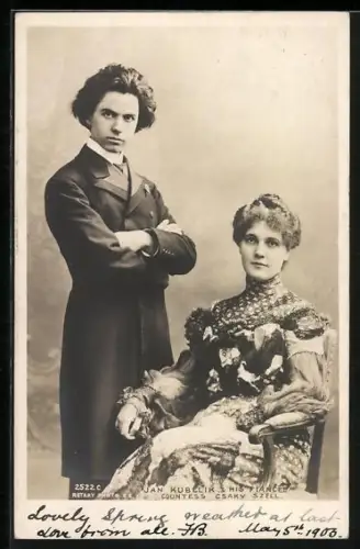 AK Musiker Jan Kubelik and Countess Csaky Szell