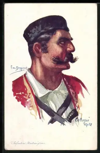 Künstler-AK Em.Dupuis: Soldat der Infanterie von Montenegro