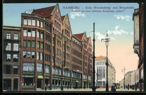 AK Hamburg, Restaurant Jalant, Mönckeberg- Ecke Bergstrasse, Domhof