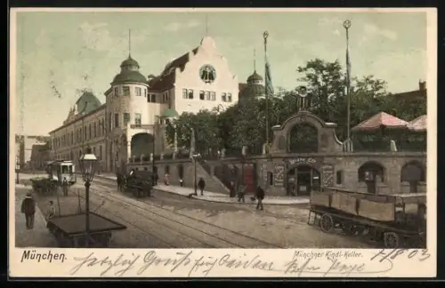 AK München-Haidhausen, Strassenpartie am Münchner Kindl-Keller