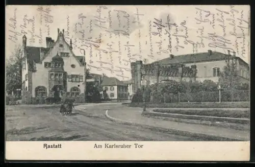 AK Rastatt, Strassenpartie am Karlruher Tor