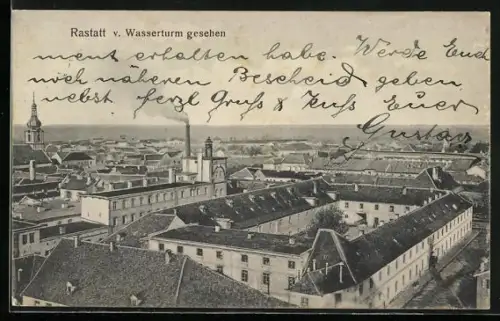 AK Rastatt, Blick vom Wasserturm