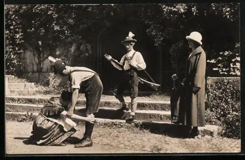 Foto-AK Lörrach, Volksschauspiel im Rosenfelspark ca. 1920