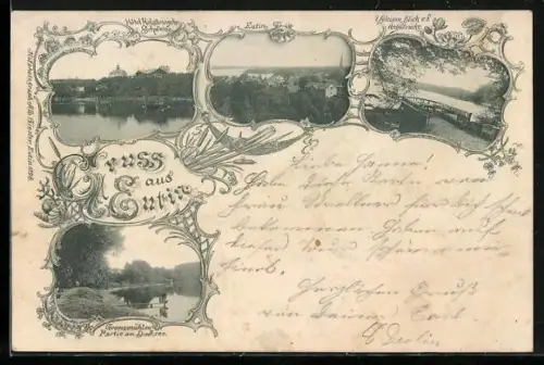 AK Eutin, Hotel Holsteinische Schweiz, Partie am Diecksee, Ugleisee mit Blick v. d. Angelbrücke