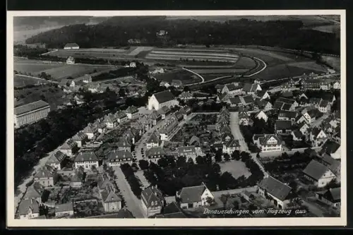 AK Donaueschingen, Luftaufnahme der Stadt