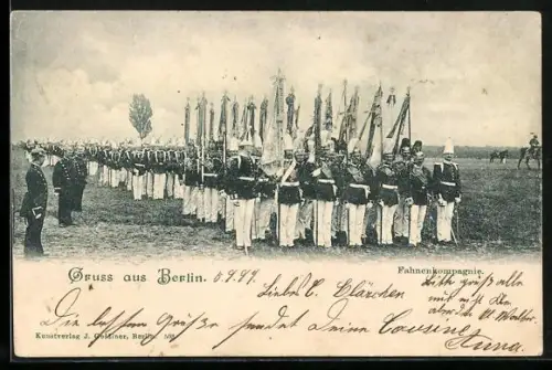 AK Berlin, Fahnenkompagnie, Militärparade auf dem Tempelhofer Feld