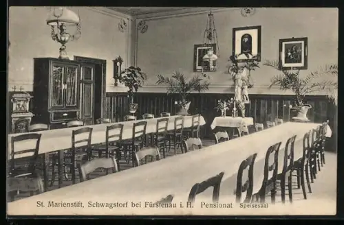 AK Schwagstorf bei Fürstenau, St. Marienstift, Pensionat, Speisesaal