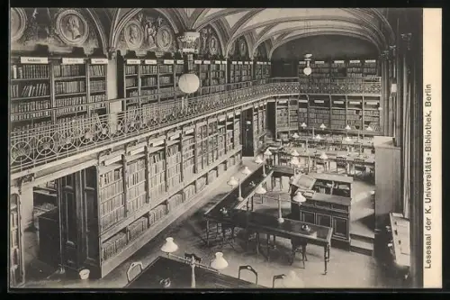 AK Berlin, Lesesaal der K. Universitäts-Bibliothek
