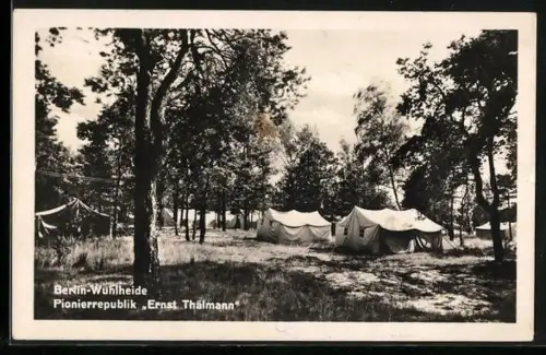 AK Berlin-Oberschöneweide, Pionierrepublik Ernst Thälmann in der Wuhlheide, Zeltlager