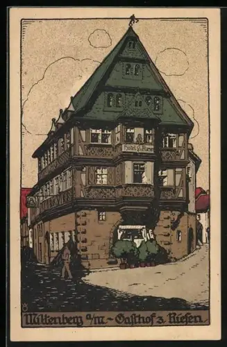 Steindruck-AK Miltenberg a. M., Gasthof zum Riesen