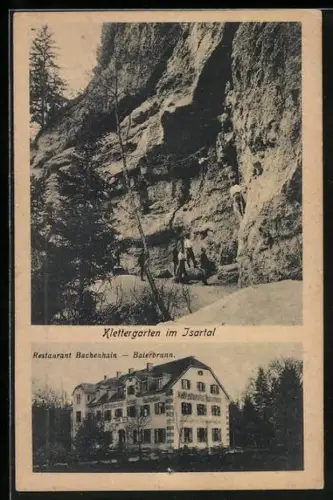 AK Baierbrunn, Klettergarten im Isartal, Restaurant Buchenhain