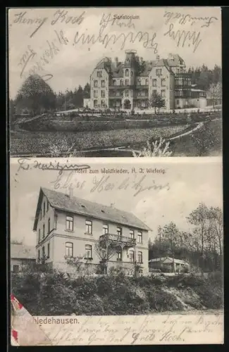 AK Schledehausen / Bissendorf, Sanatorium, Hotel zum Waldfrieden, H. J. Wiefering