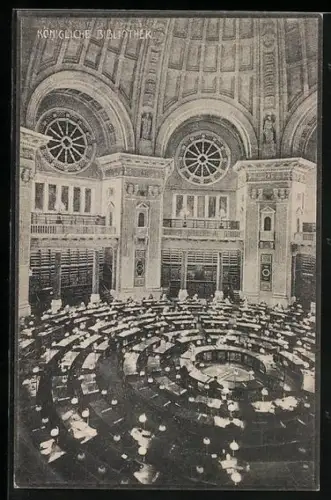 AK Berlin, Königliche Bibliothek, Unter den Linden, Lesesaal