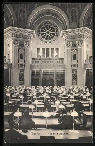 AK Berlin, Königliche Bibliothek, Unter den Linden, Lesesaal