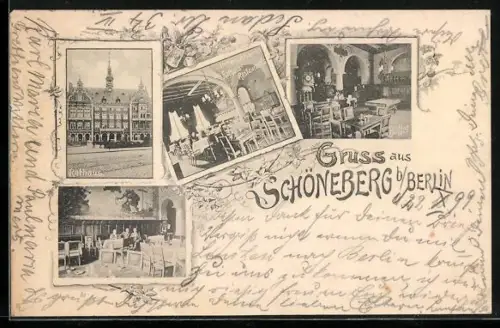 AK Schöneberg b. Berlin, Rathaus, Gasthof zum Ratskeller