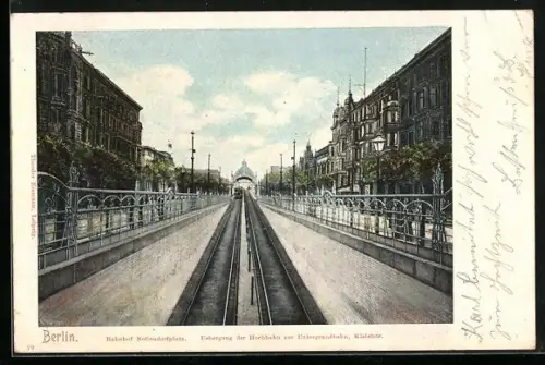 AK Berlin-Schöneberg, Bahnhof Nollendorfplatz, Hochbahnüberweg, Kleiststrasse