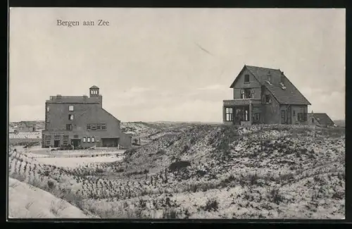AK Bergen aan Zee, Häuser auf den Dünen