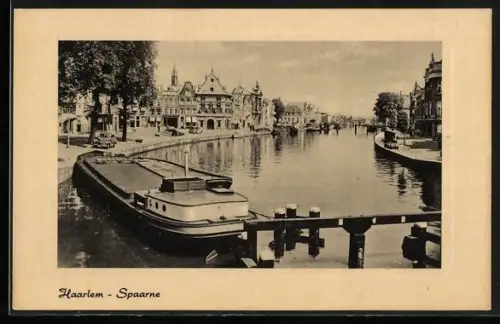 AK Haarlem-Spaarne, Flusspartie mit Uferpromenade