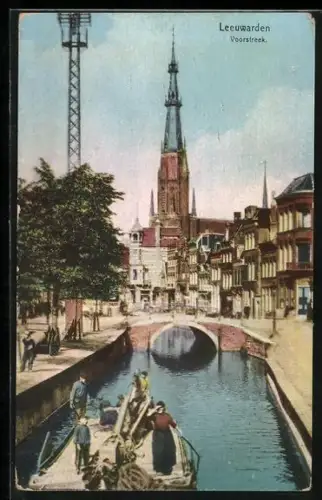 AK Leeuwarden, Voorstreek, Kanalpartie mit Brücke