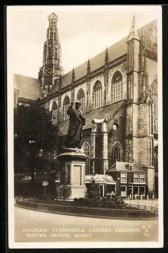 AK Haarlem, Standbeeld Laurens Janszoon, Koster Groote Markt