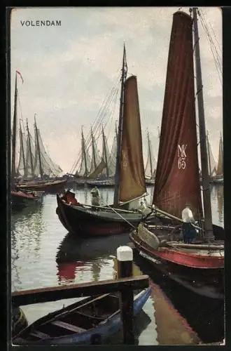 AK Volendam, Segelboote im Hafen, Haven