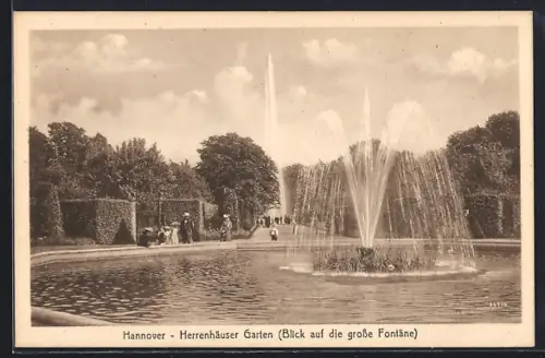 AK Hannover, Herrenhäuser Garten, Grosse Fontäne