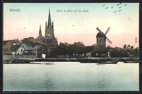 AK Werder, Havel mit Blick auf die Stadt