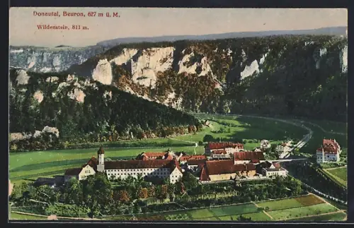 AK Beuron /Donautal, Ortsansicht mit Wildenstein