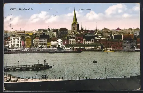 AK Kiel, Ortsansicht mit Nikolaikirche