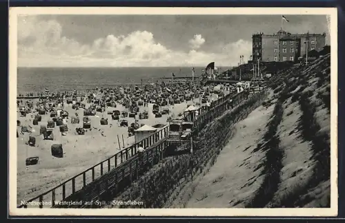 AK Westerland auf Sylt, Strandleben