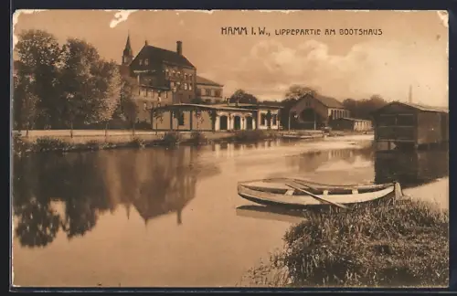 AK Hamm i. W., Lippepartie am Bootshaus