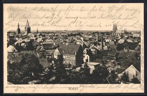 AK Soest, Stadtansicht mit Kirchen