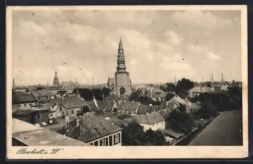 AK Bockholt i. W., Stadtansicht mit Kirche