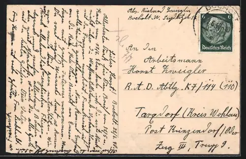 AK Bockholt i. W., Stadtansicht mit Kirche