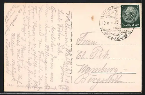 AK Willingen /Waldeck, Ortsansicht im Tal