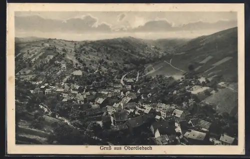 AK Oberdiebach bei Bachacrach, Ortsansicht im Tal
