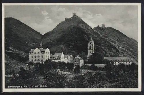 AK Bornhofen a. Rh., Ortsansicht u. d. fdl. Brüder