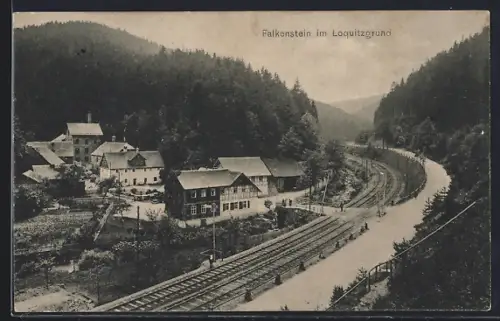 AK Falkenstein im Loquitzgrund, Bahngleise im Ort