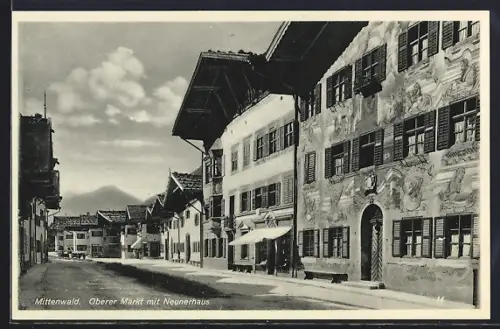 AK Mittenwald, Oberer Markt mit Neunerhaus