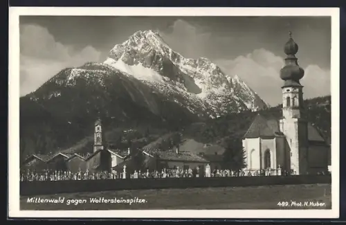 AK Mittenwald, Blick zur Wettersteinspitze