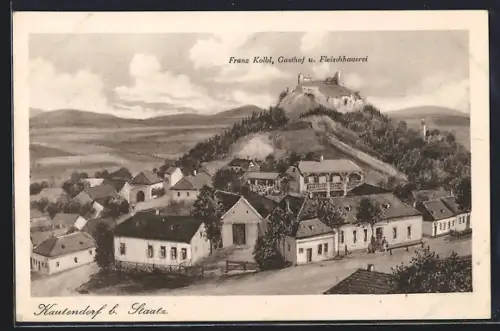 AK Staatz, Kautendorf, Gasthof und Fleischhauerei Franz Kolbl