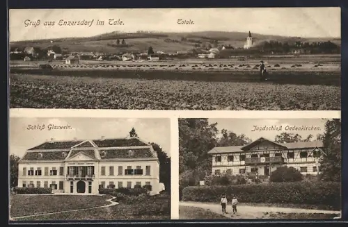 AK Enzersdorf im Tale, Schloss Glaswein und Jagdschloss Oedenkirchen