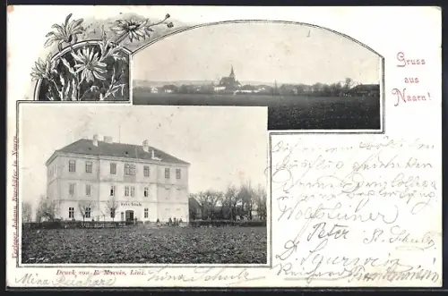 AK Naarn, Volksschule und Ortsansicht