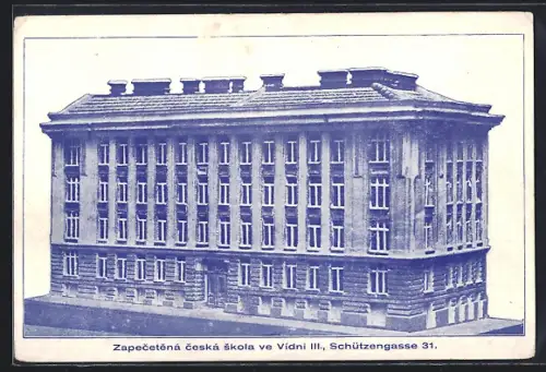 AK Wien, Zapecetena ceska skola ve Vidni III., Schützengasse 31